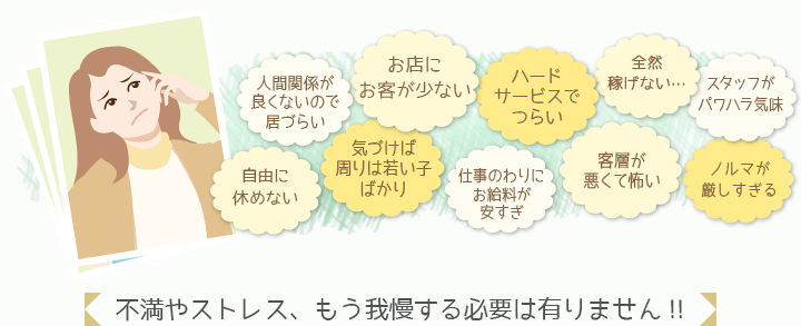 不満やストレス、もう我慢する必要は有りません!!