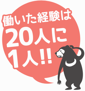 働いた経験は20人に1人!!